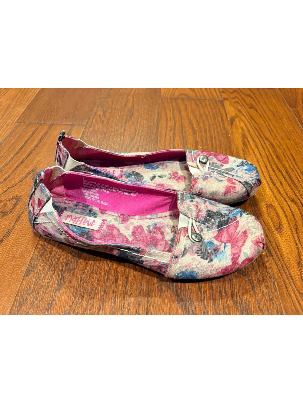 Mad Love Floral Canvas Slip-On Flats Size 8